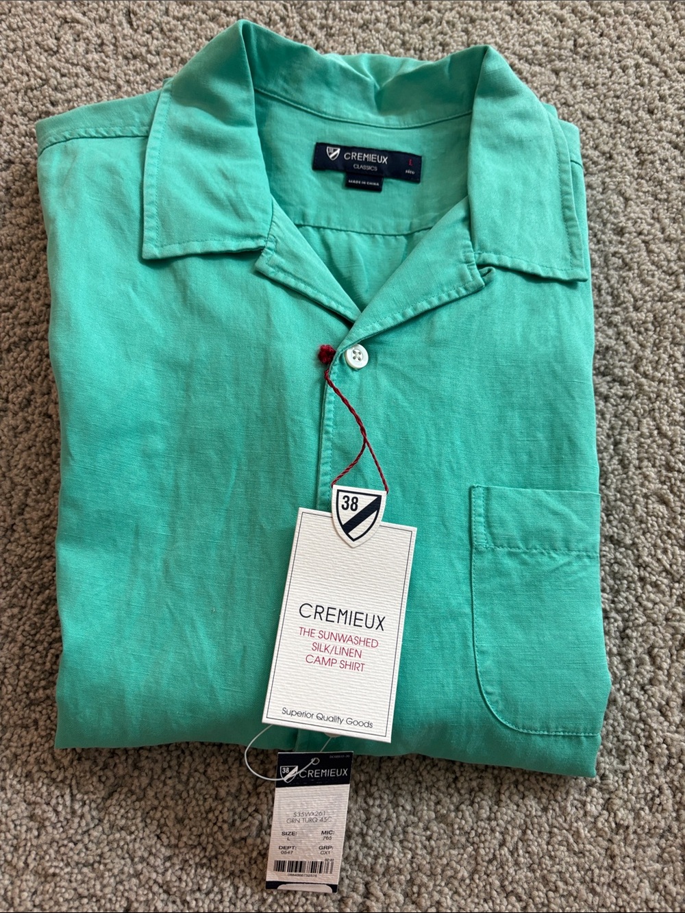 Daniel Cremieux Teal Camp Shirt - Silk/Linen Blend